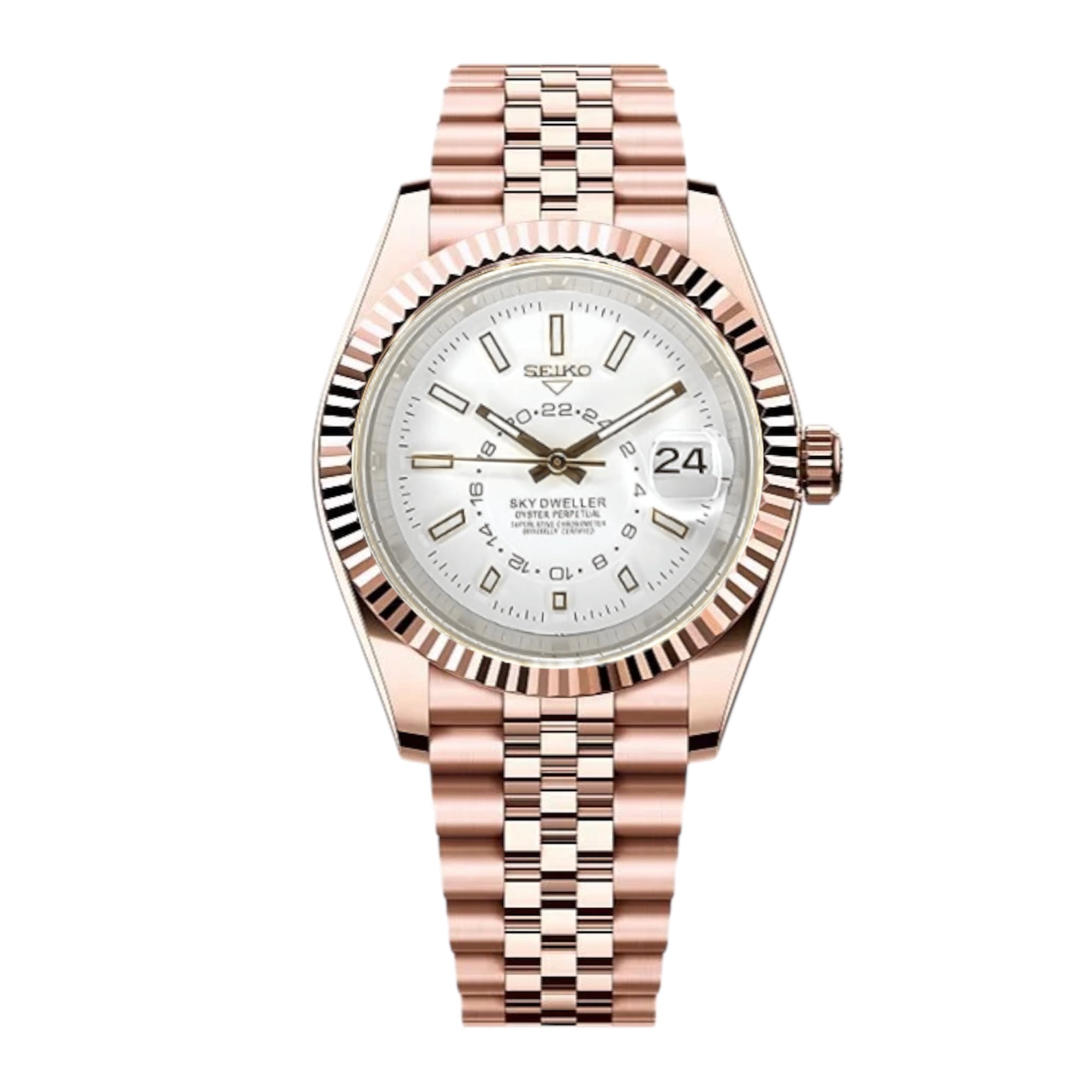 SeikoDweller RoseGold White